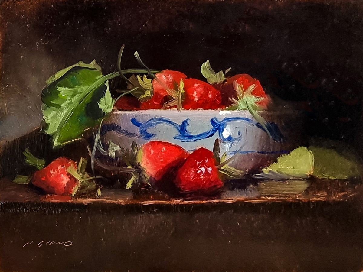 Peinture : Bol de Fraises 