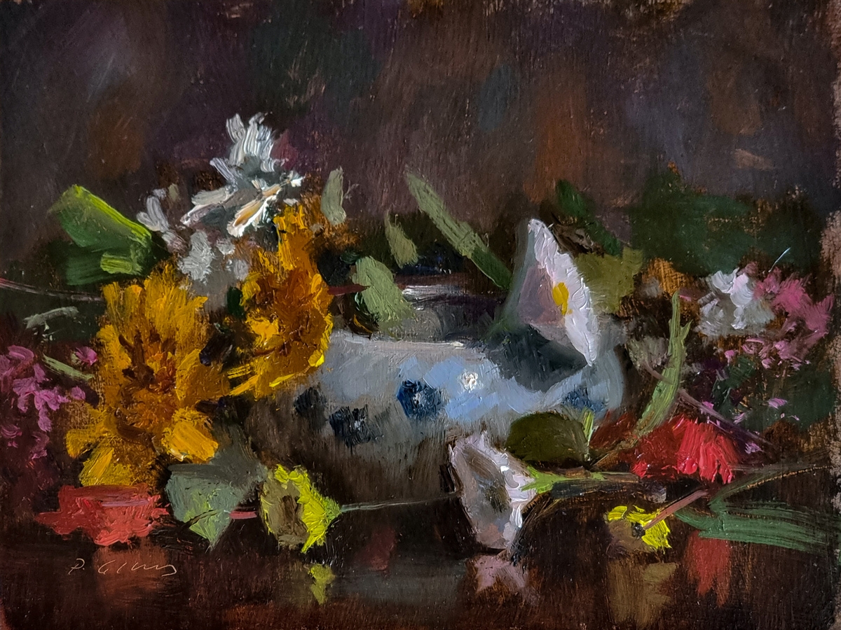 Peinture : Fleurs et Porcelaine 