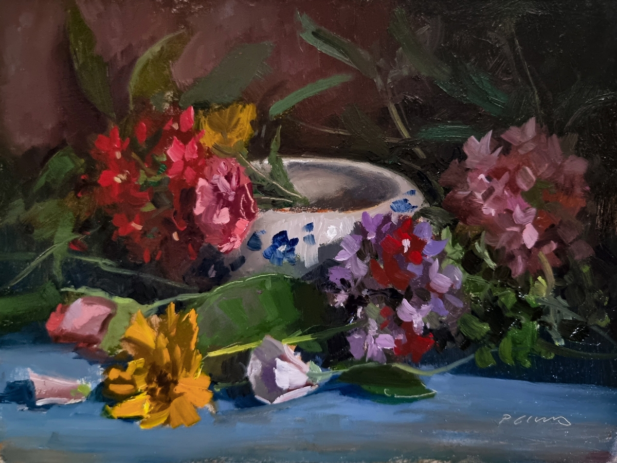 Peinture : Fleurs et Vase 