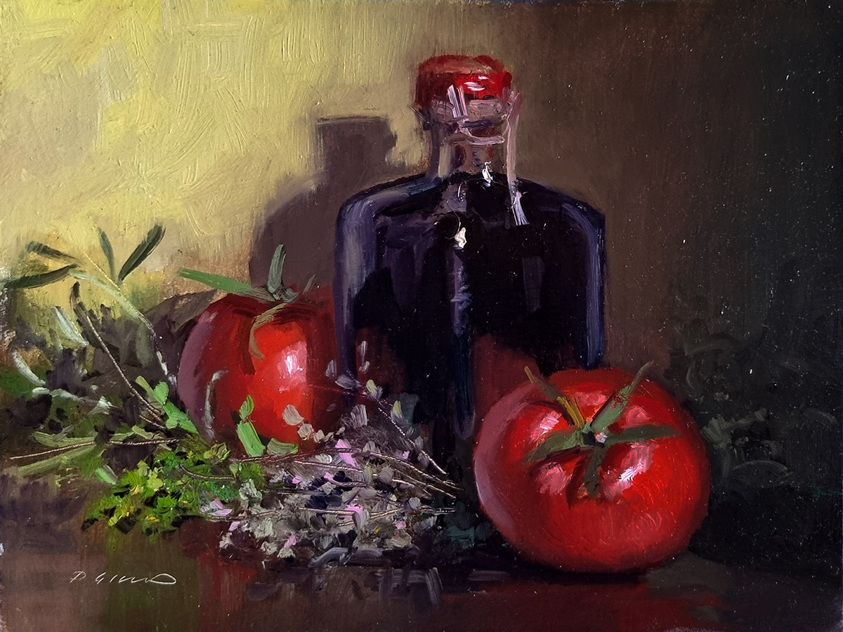 Peinture : Vinaigre et Tomates 