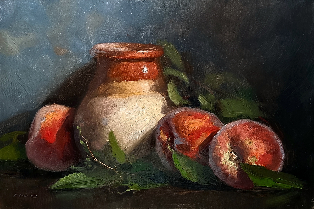 Peinture : Pêches et Pichet Peinture : Pêches et Pichet