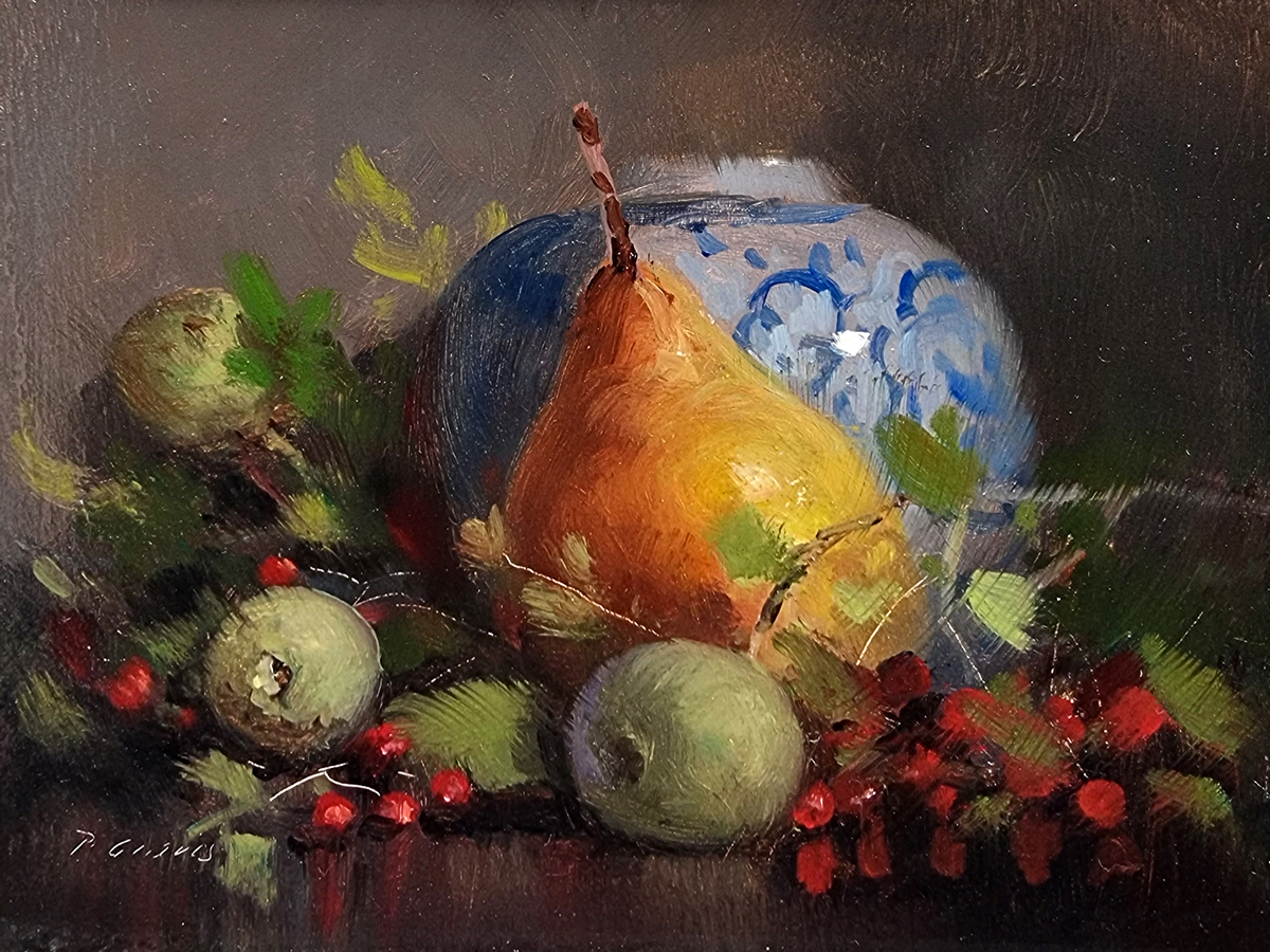 Peinture : Poire, Noix et Baies 