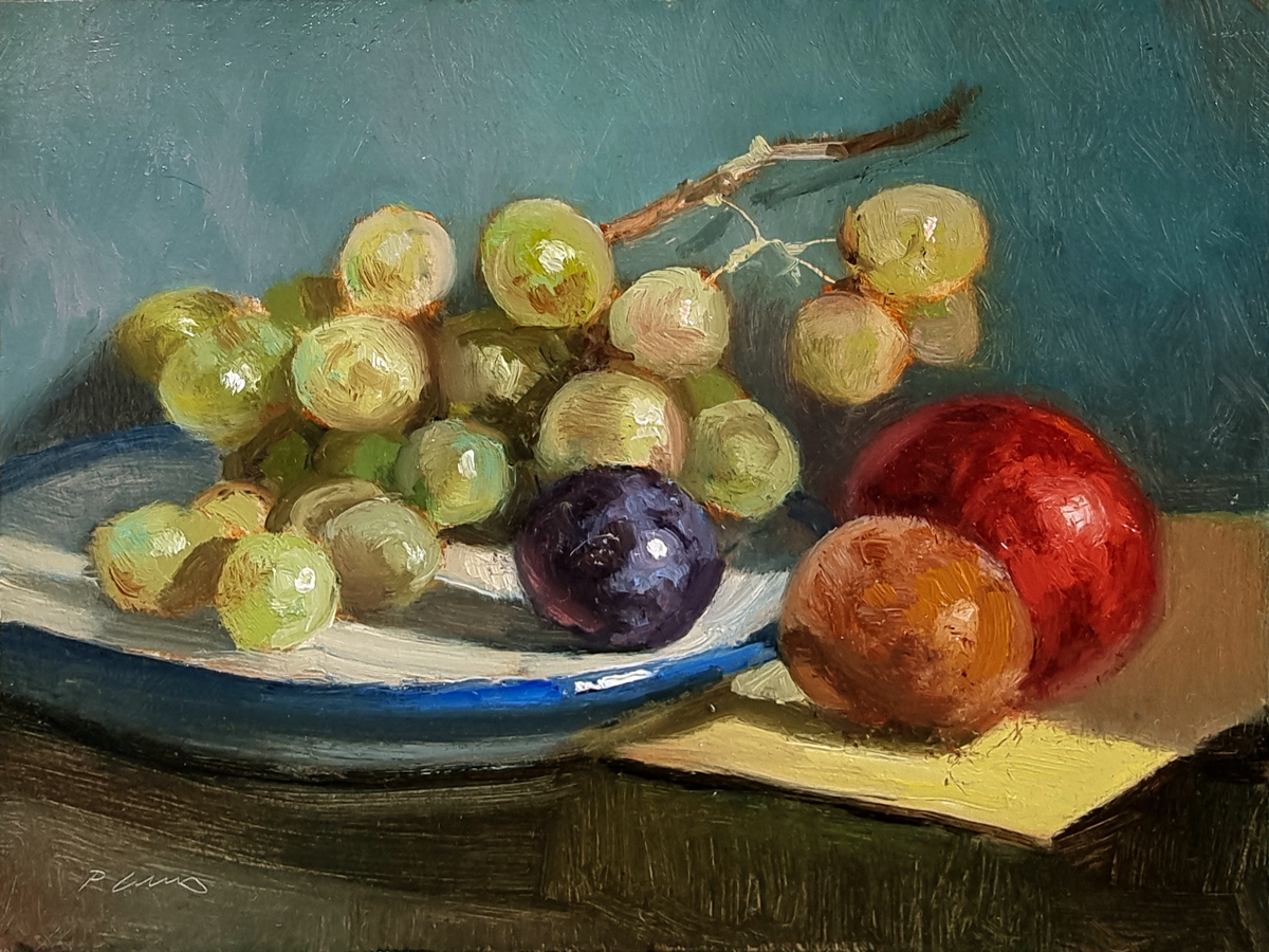 Peinture : Raisins et Prunes