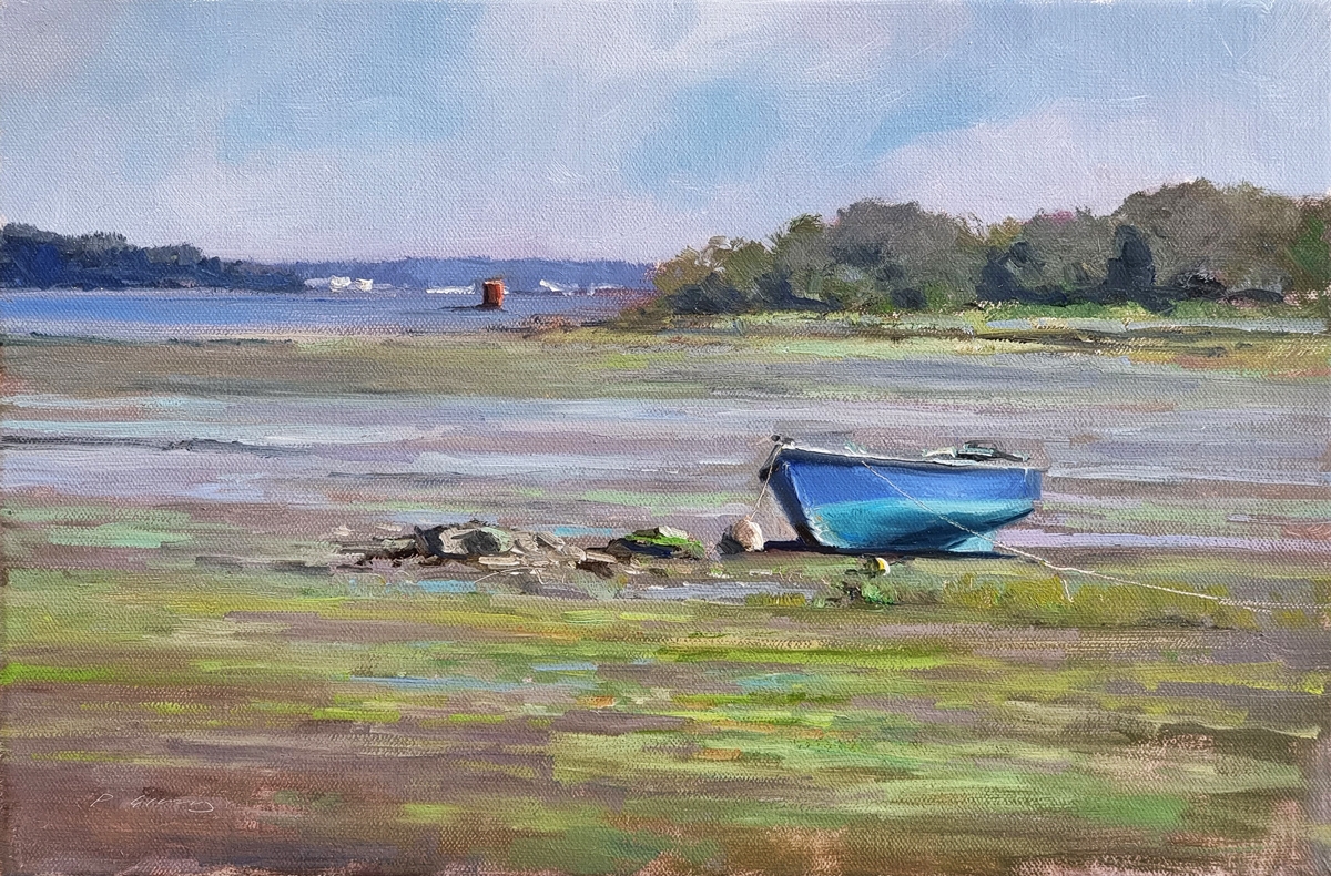Peinture : Barque Bleue Morbihan 