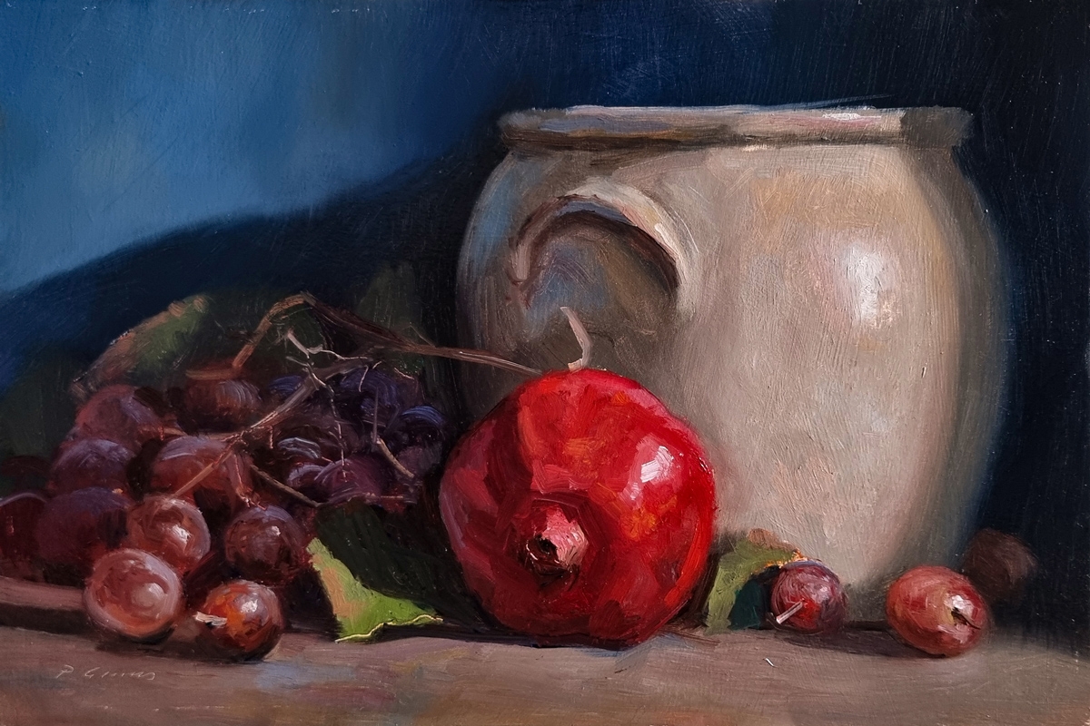 Peinture : Grenade et Raisins 