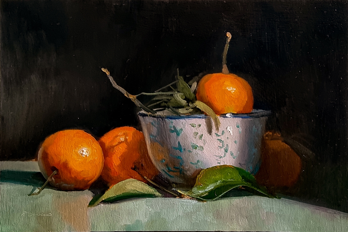 Peinture : Clémentines et Bol 