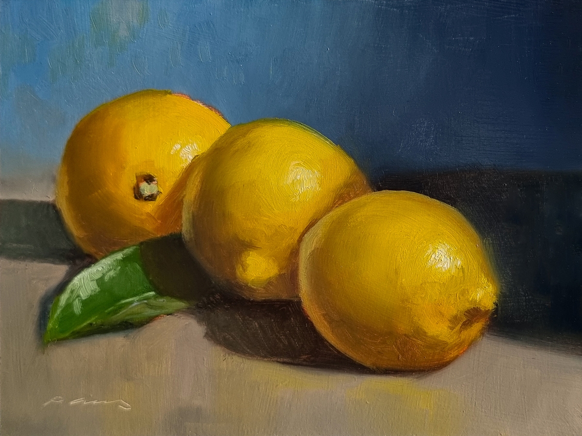 Peinture : 3 Citrons 