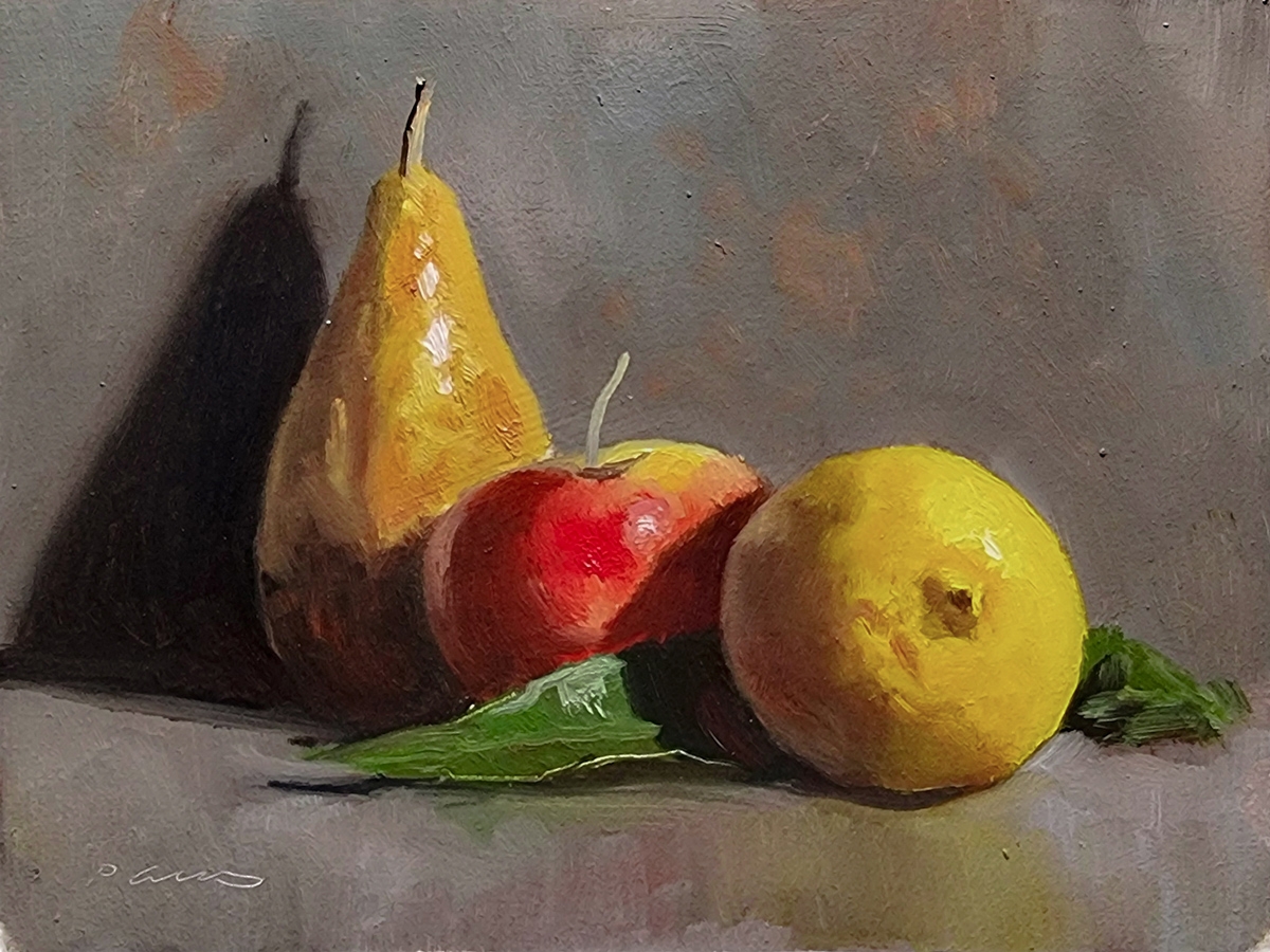 Peinture : Poire, Pomme et Citron