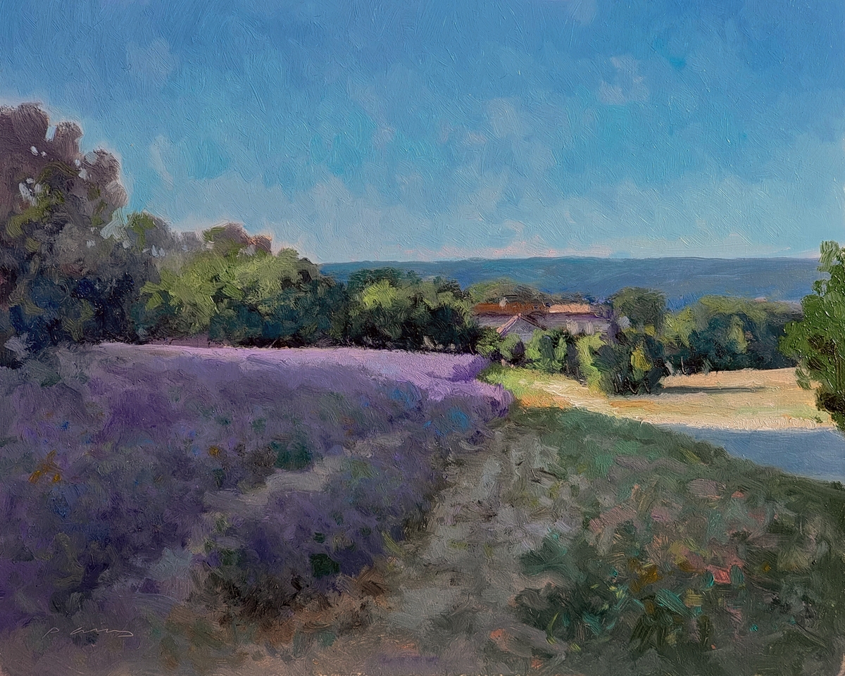 Peinture : Lavandes en Drôme Provençale 
