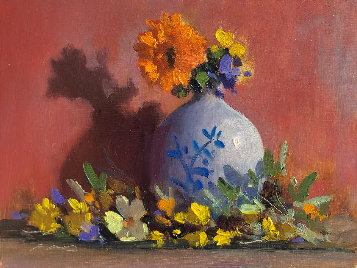 Peinture : Fleurs et Porcelaine 