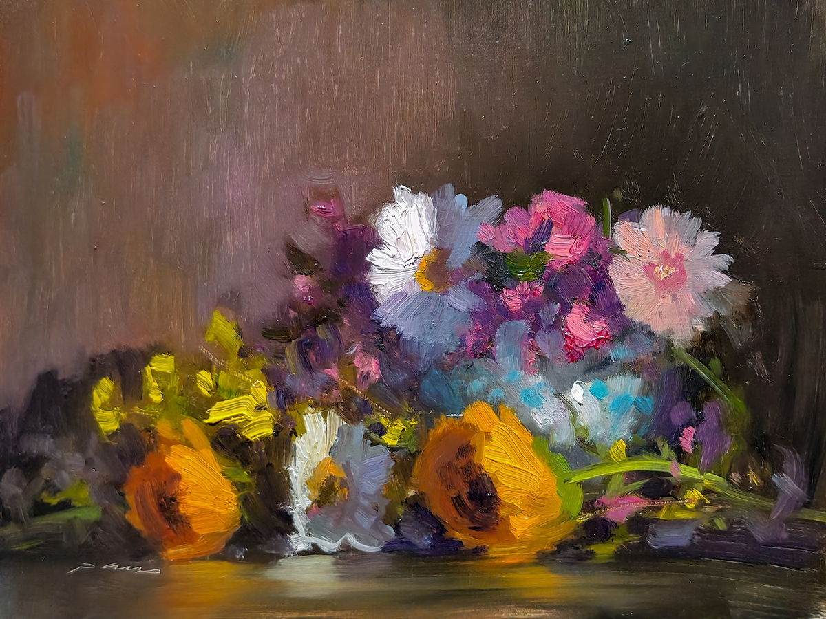 Peinture : Bouquet de Calandulas 