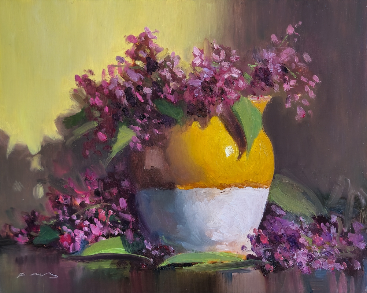 Peinture : Bouquet de Lilas 