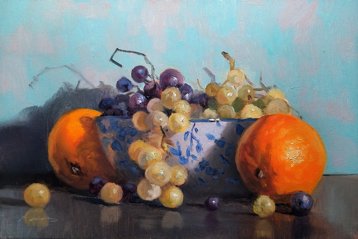 Peinture : Oranges et Raisins 