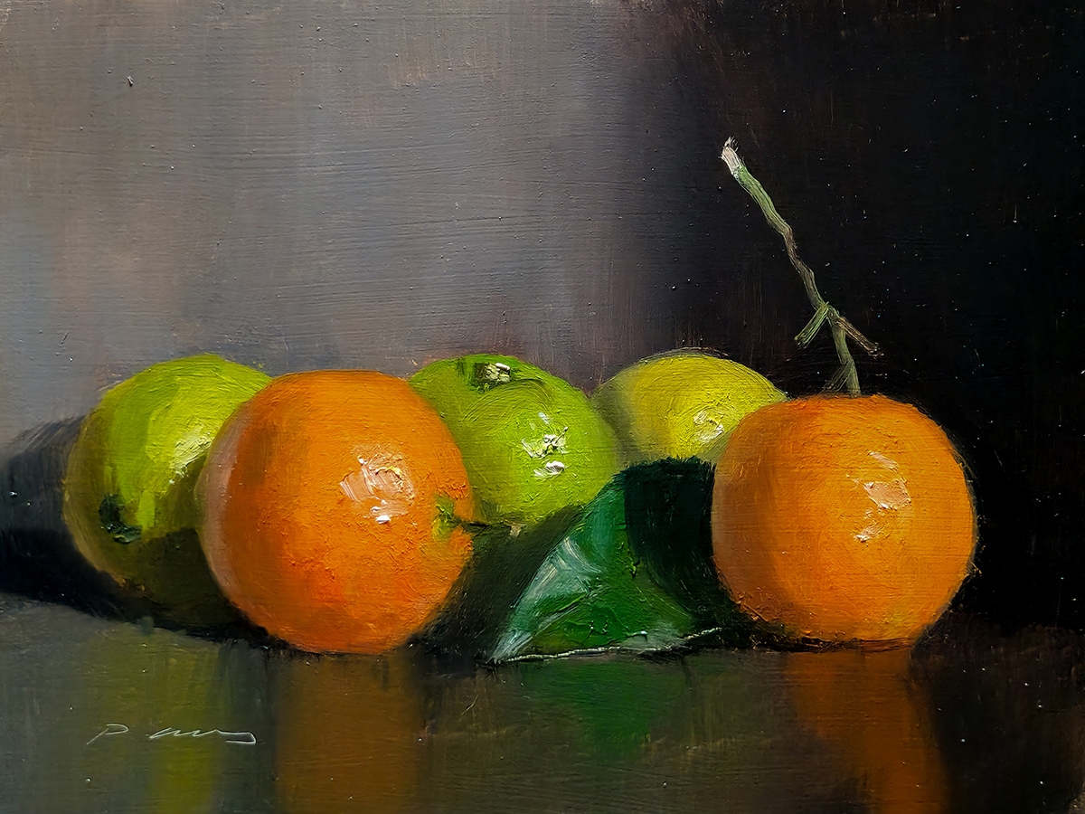 Peinture : Citrons et Clémentines 