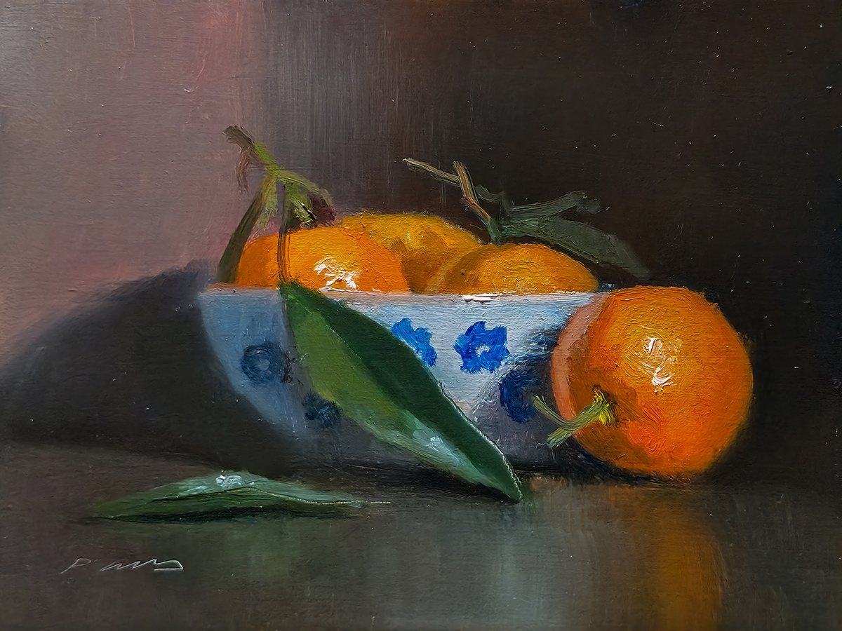 Peinture : Clémentines et Bol 