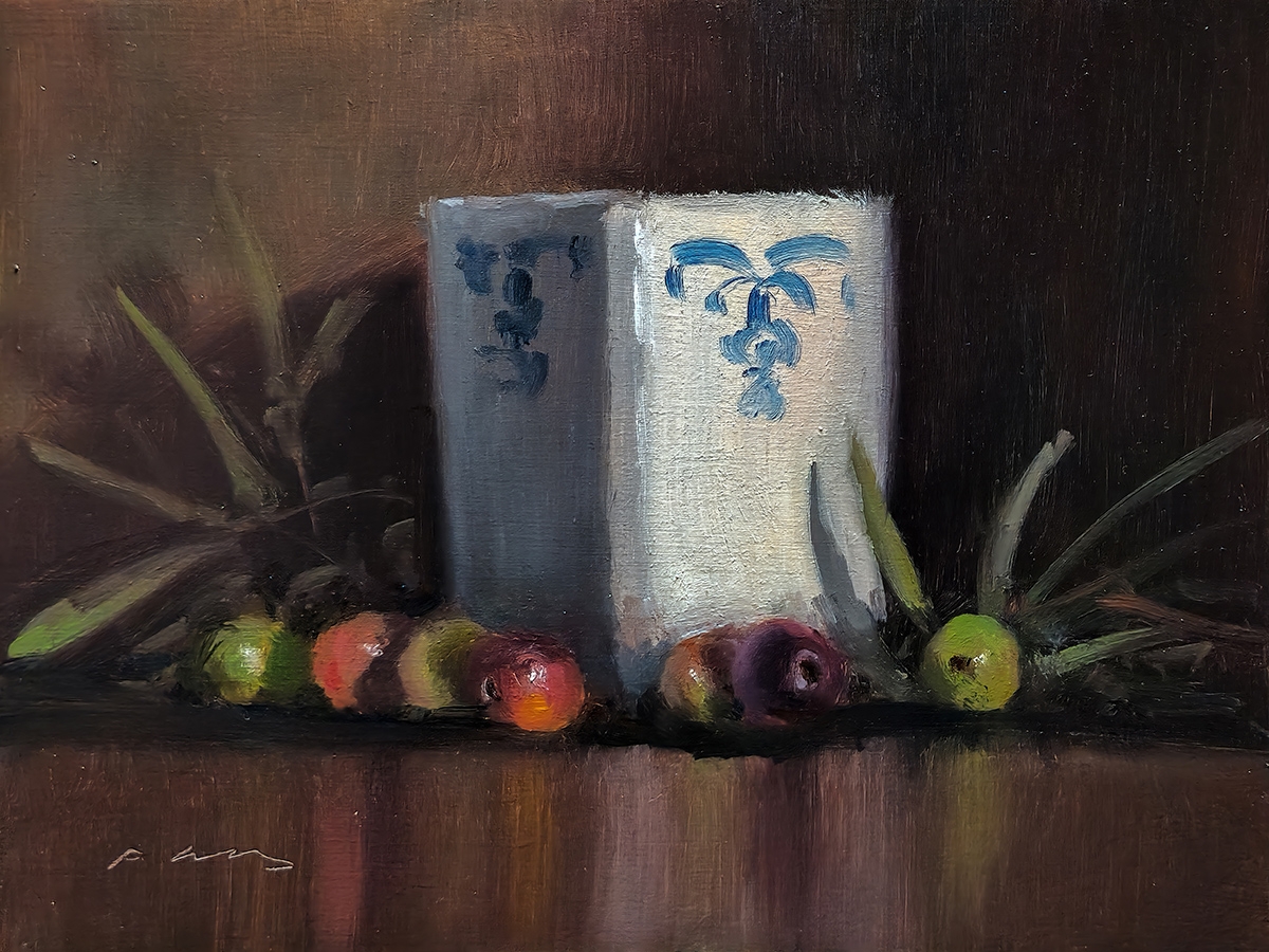 Peinture : Oilves et Vase Peinture : Oilves et Vase