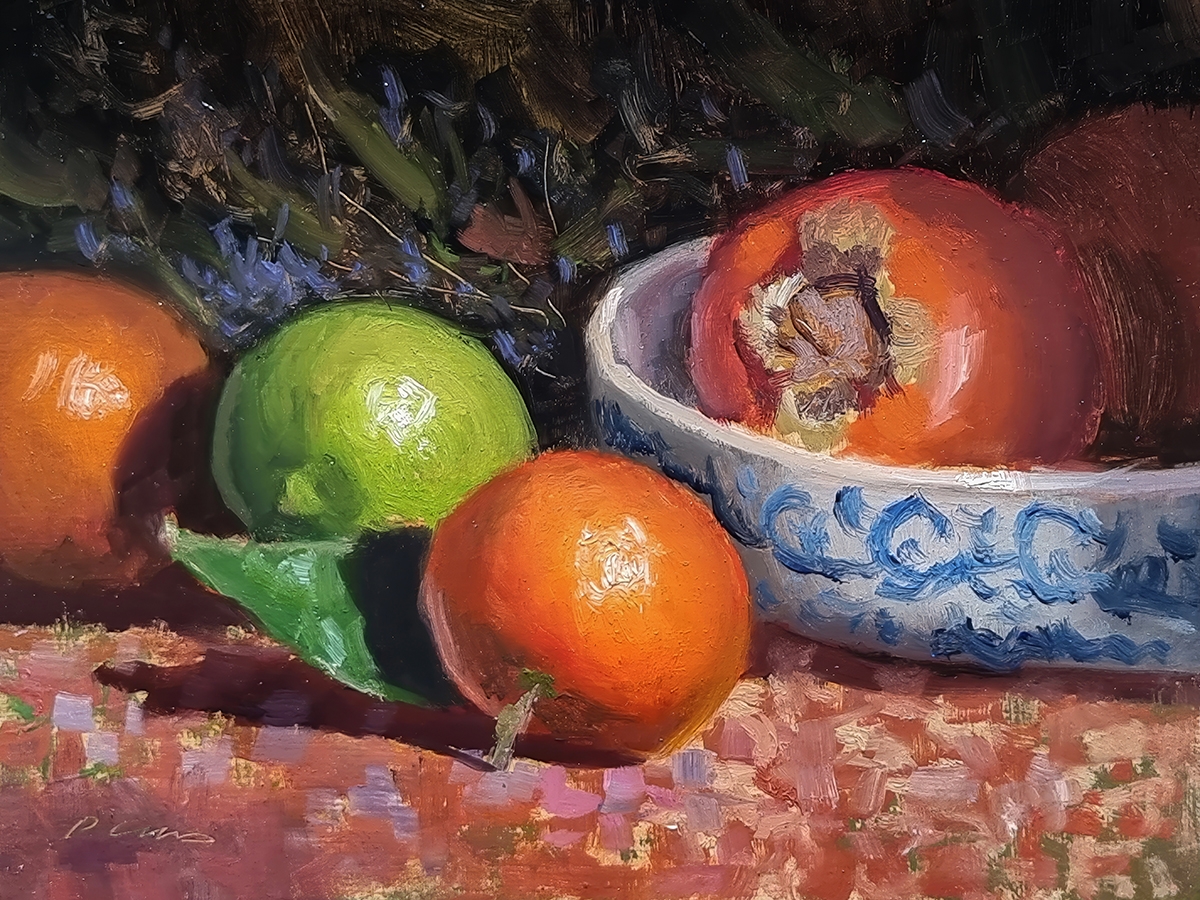 Peinture : Clémentines, Citron et Kakis Peinture : Clémentines, Citron et Kakis