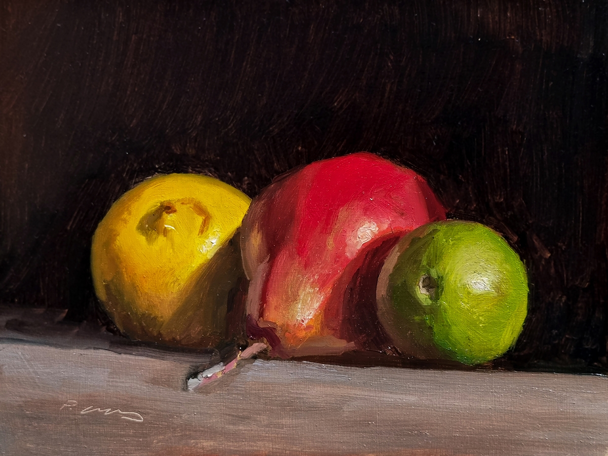 Peinture : Citrons et Poire Peinture : Citrons et Poire