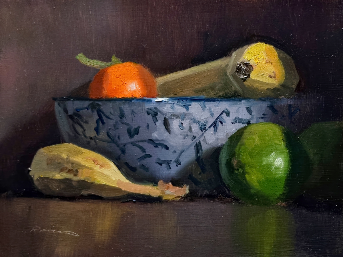 Peinture : Agrumes et Bananes Peinture : Agrumes et Bananes
