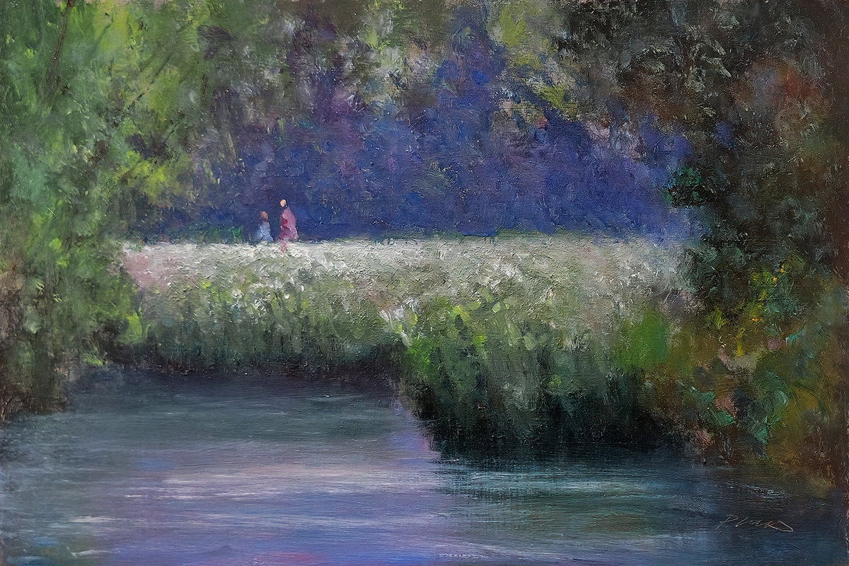Peinture : Au Bord de l'Etang 