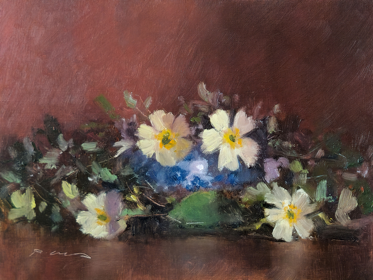 Peinture : Bouquet de Primevères Peinture : Bouquet de Primevères