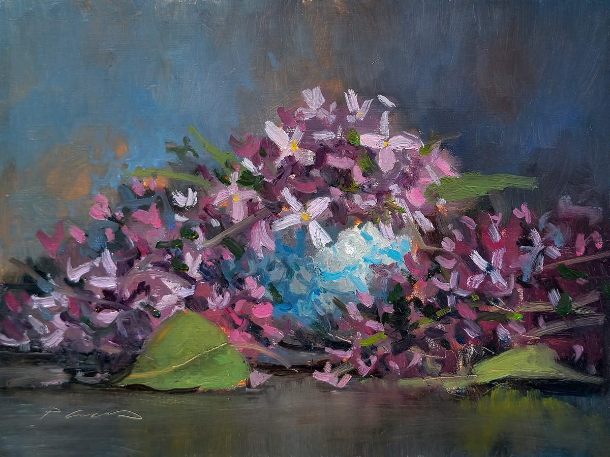 Peinture : Bouquet de Lilas 
