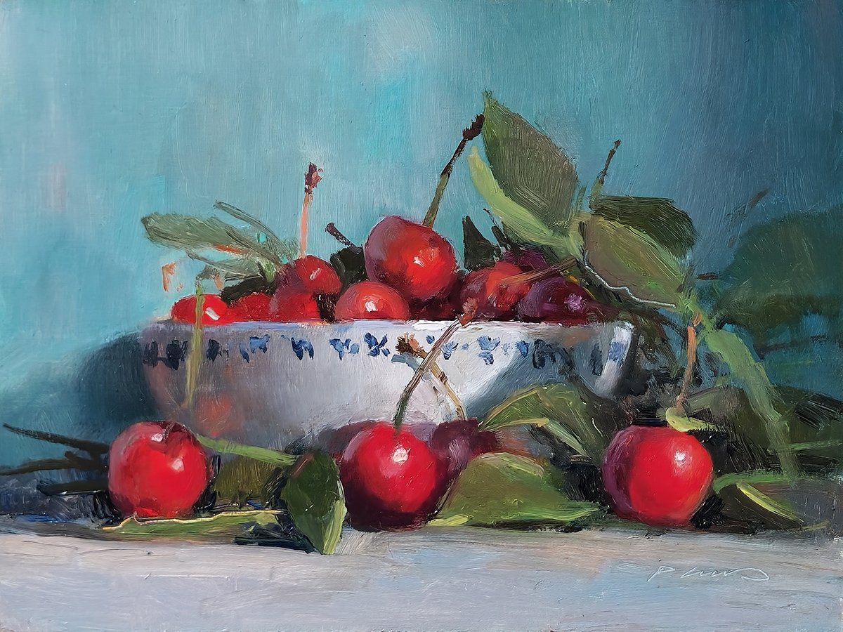 Peinture : Bol de Cerises Peinture : Bol de Cerises