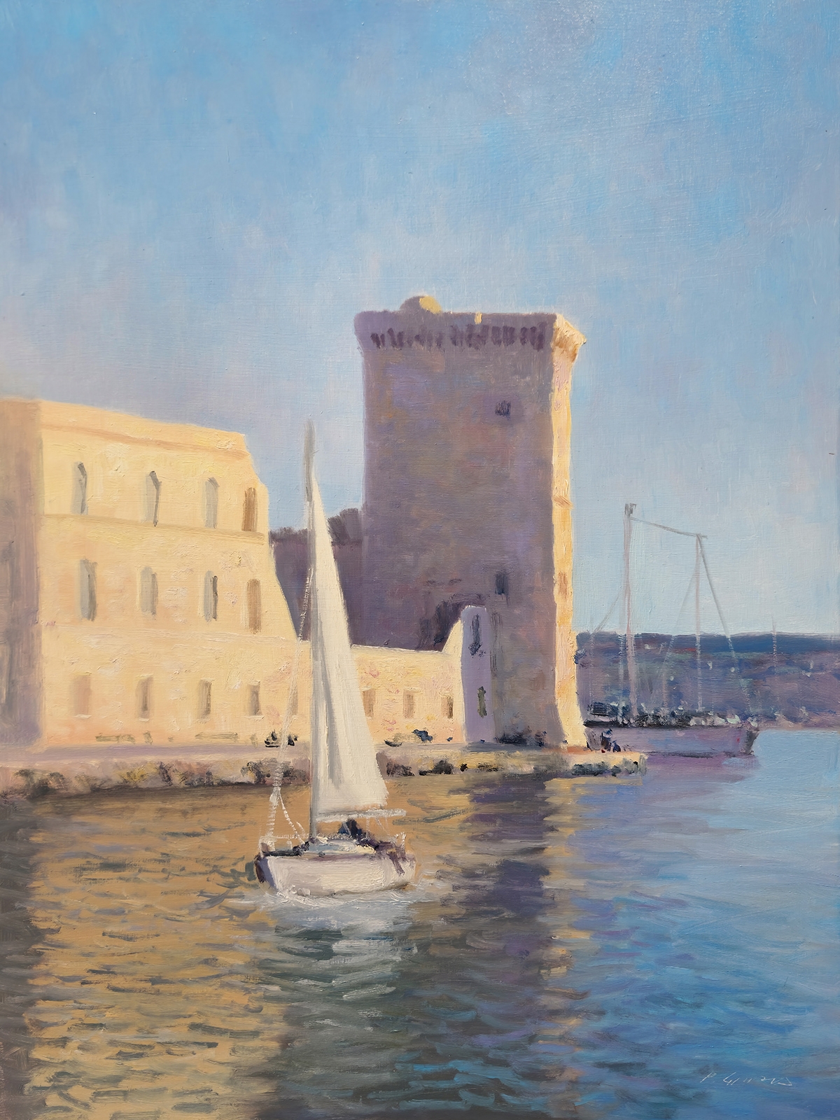 Peinture : Fort St-Jean Vieux Port de Marseille Peinture : Fort St-Jean Vieux Port de Marseille