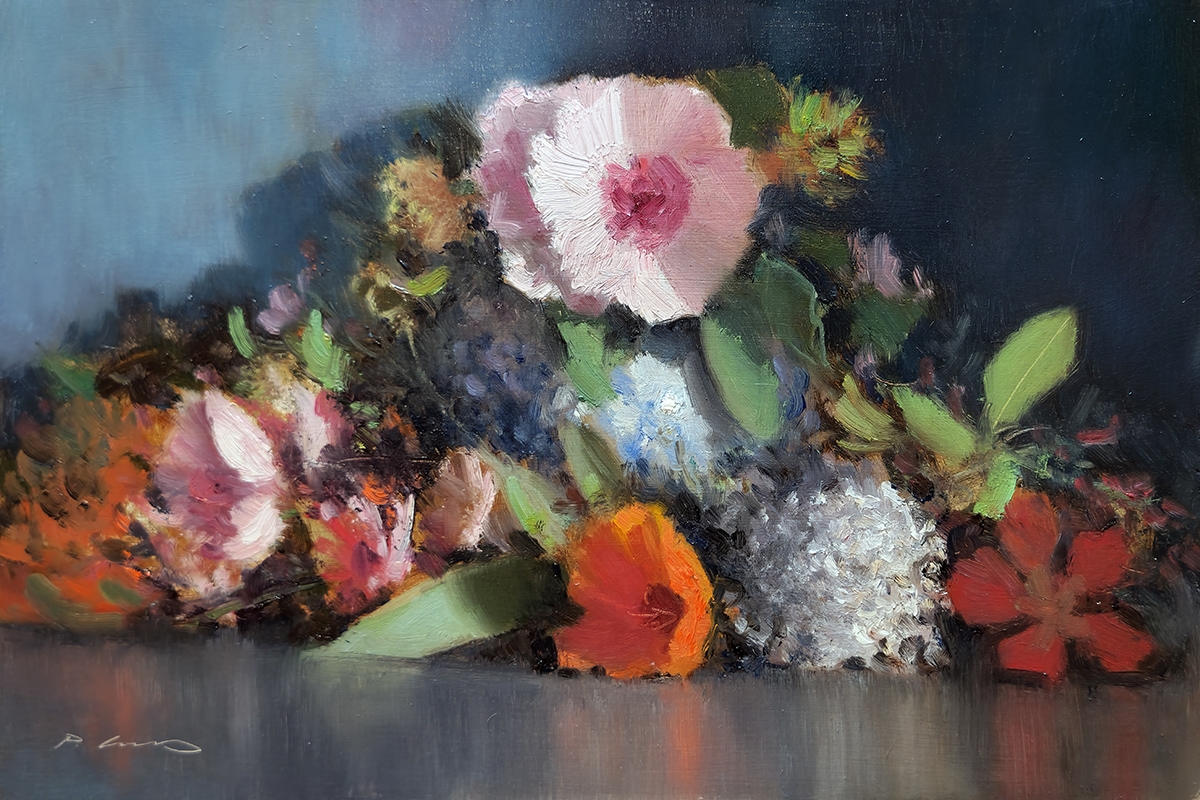 Peinture : Roses Trémières and Co 