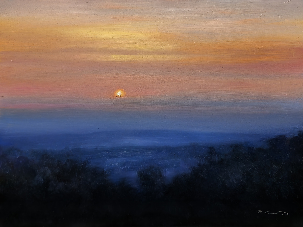 Peinture : Soleil Couchant Sur la Durance