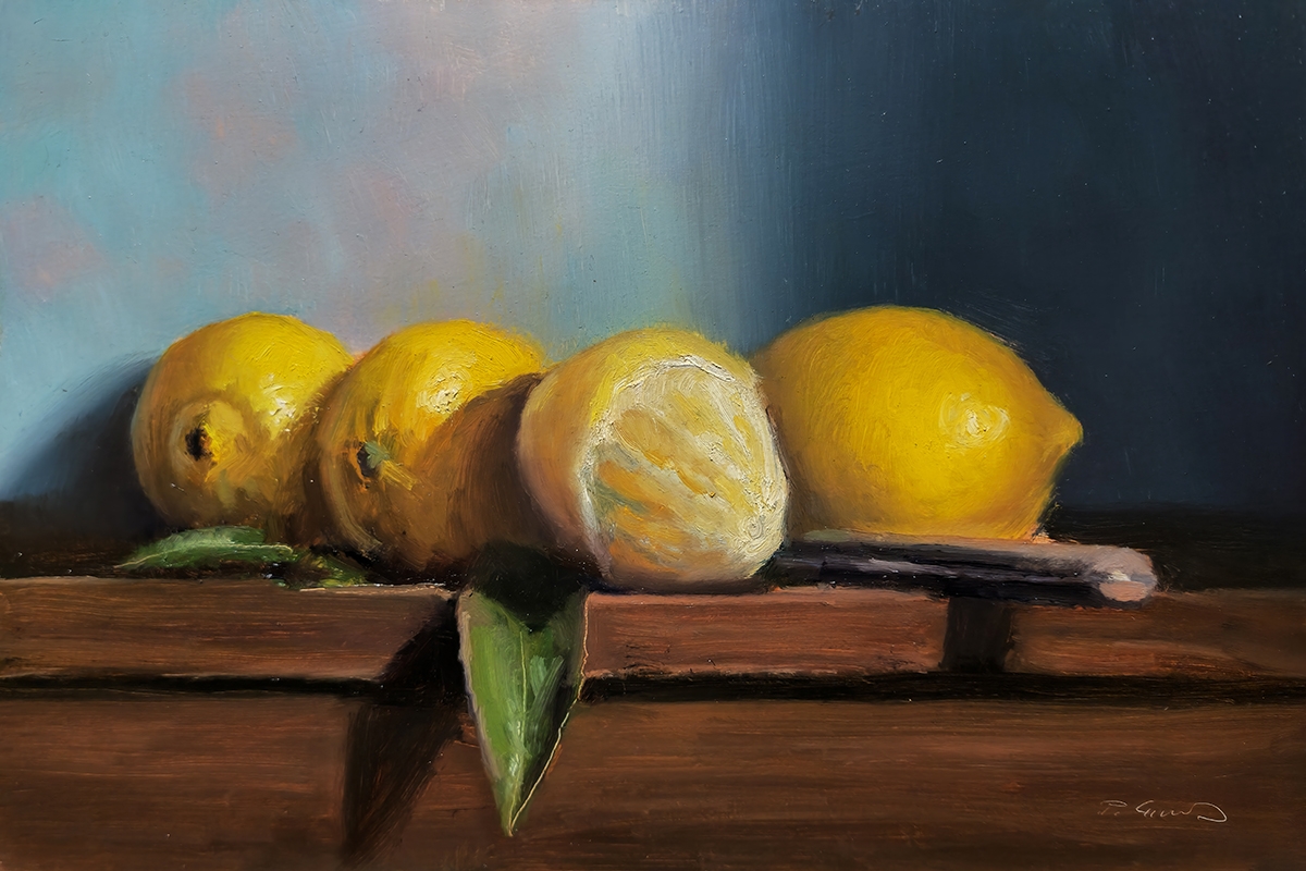 Peinture : Citrons 