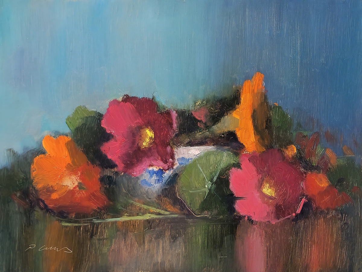 Peinture : Cosmos et Lys II Diptyque Partie 2