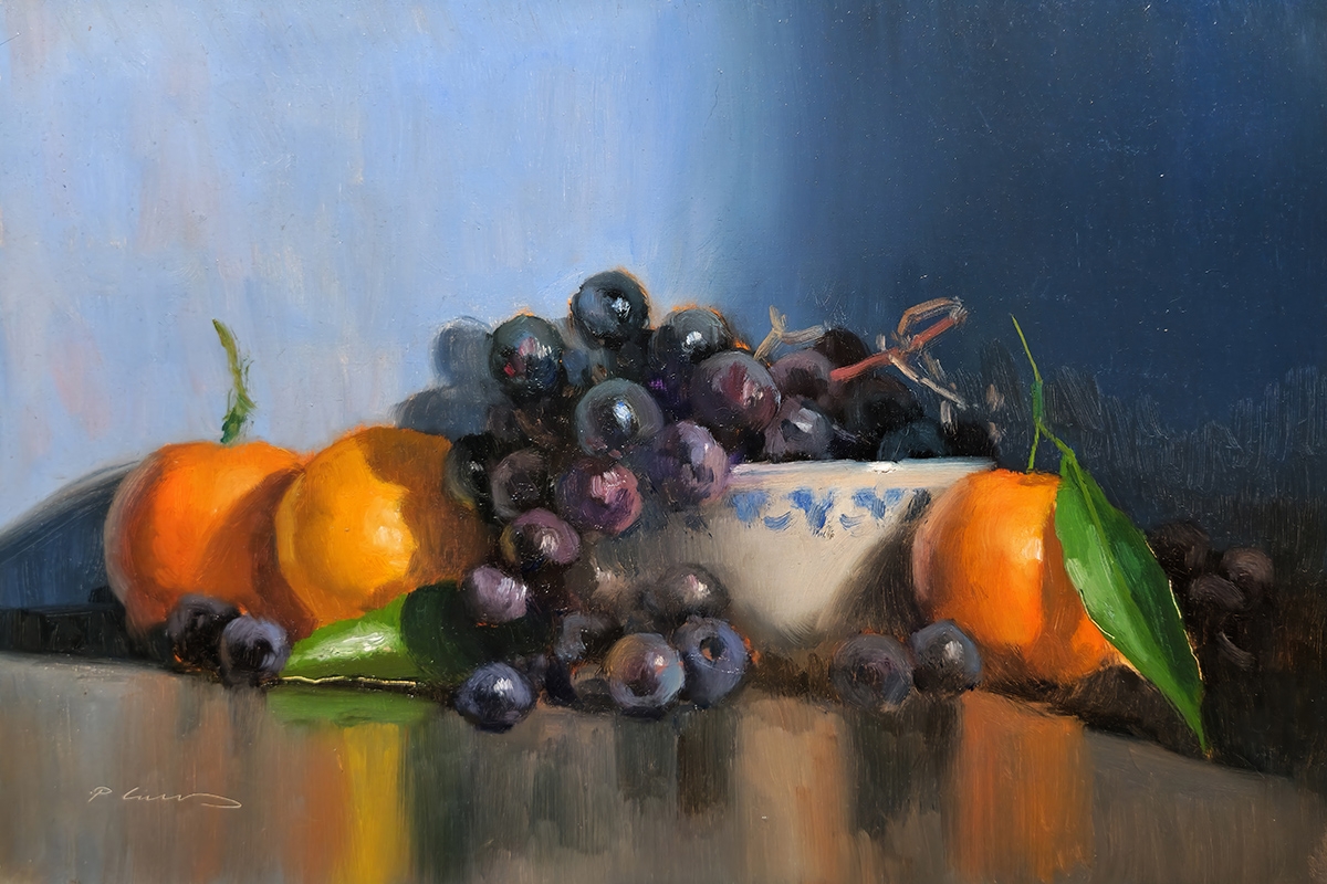 Peinture : Raisins & Clémentines 
