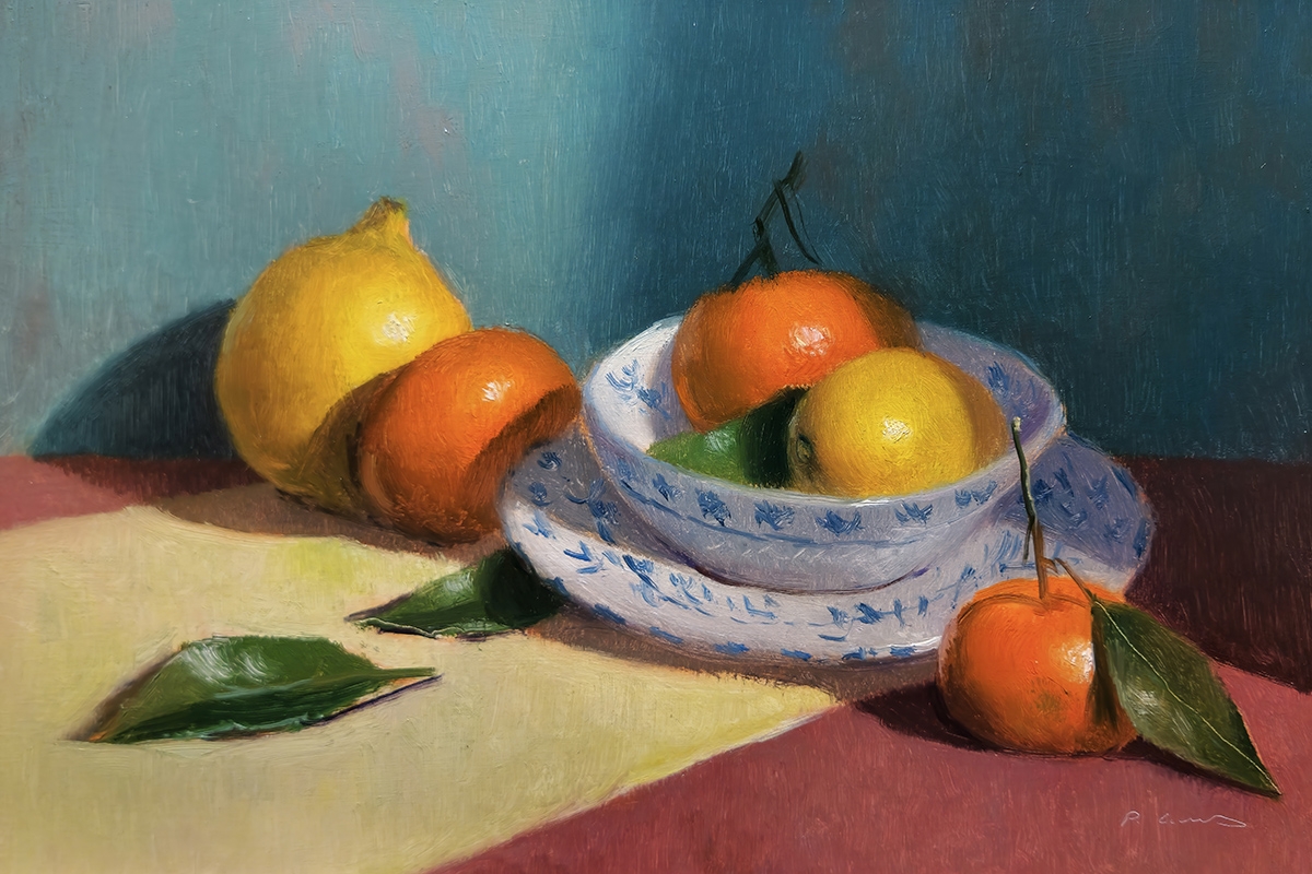 Peinture : Citrons et Clémentines 