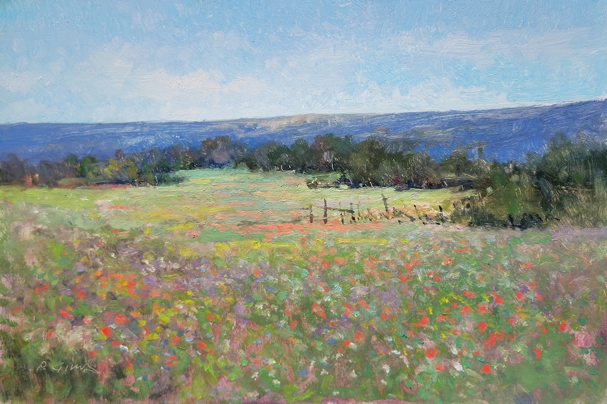 Peinture : Prairie dans le Luberon 