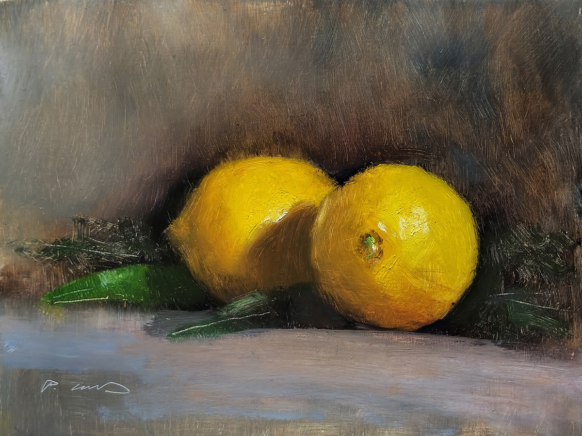 Peinture : Deux Citrons 