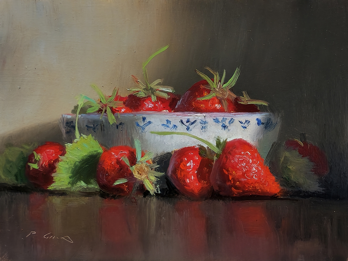 Peinture : Bol de Fraises 