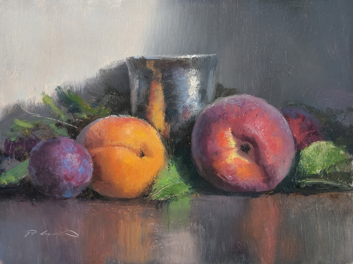 Peinture : Pêche et Abricot 