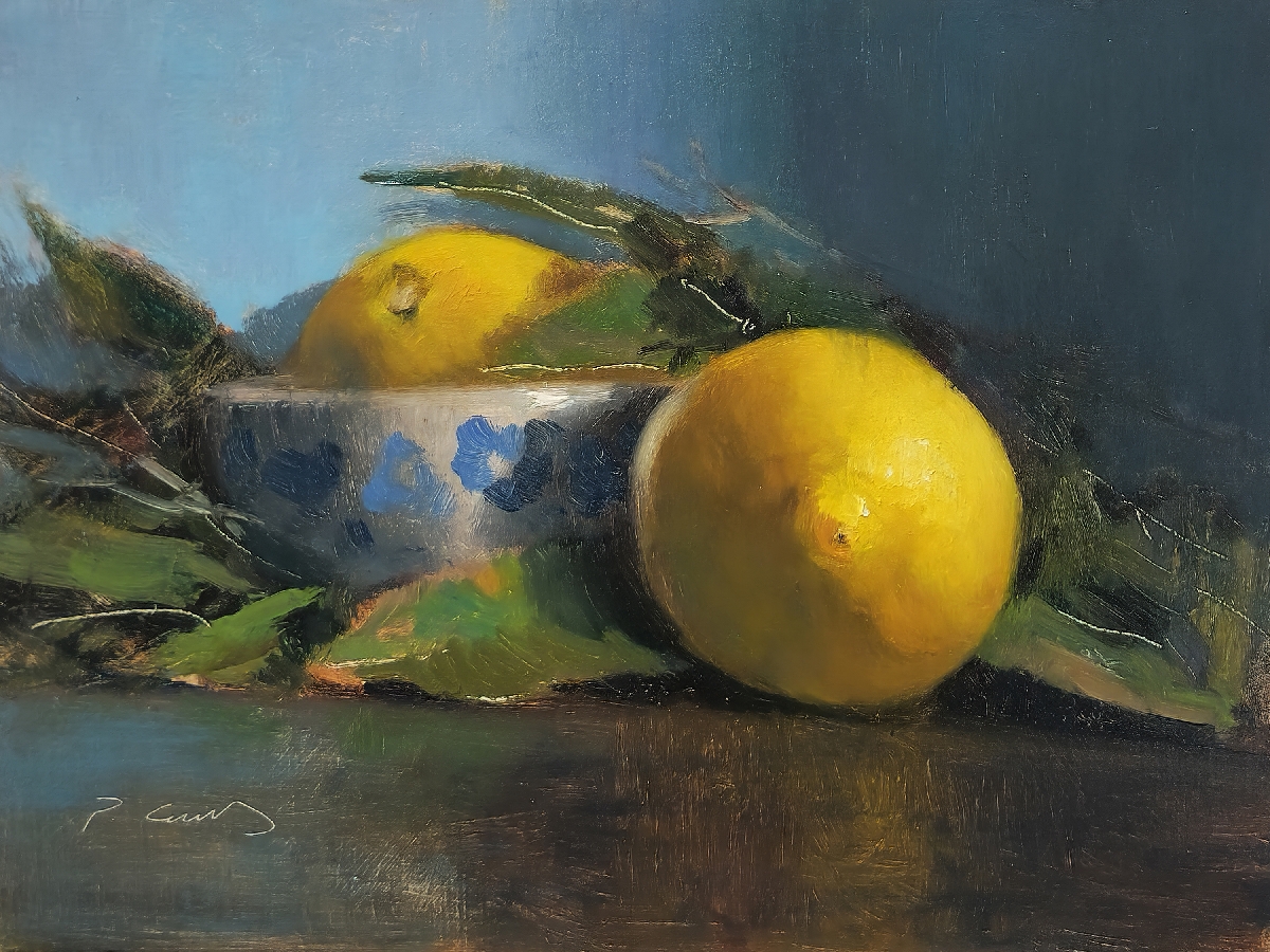 Peinture : Citrons 