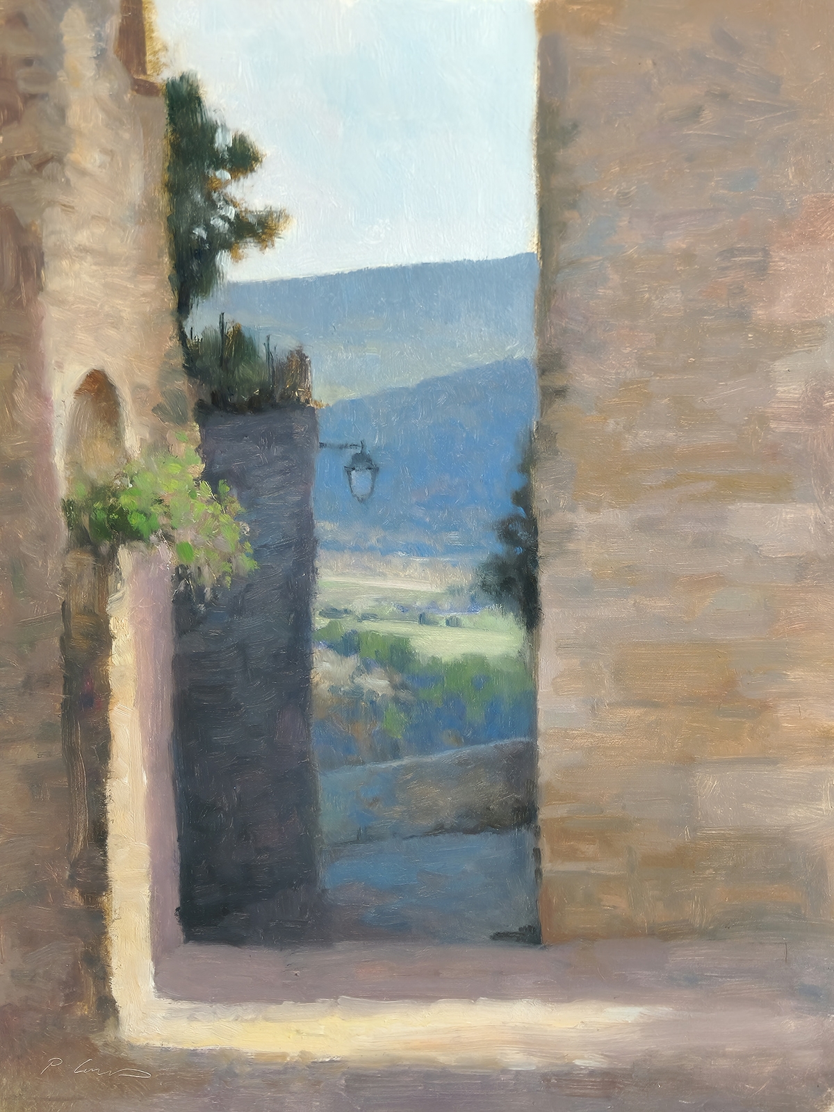 Peinture : Gordes Place de l'Eglise