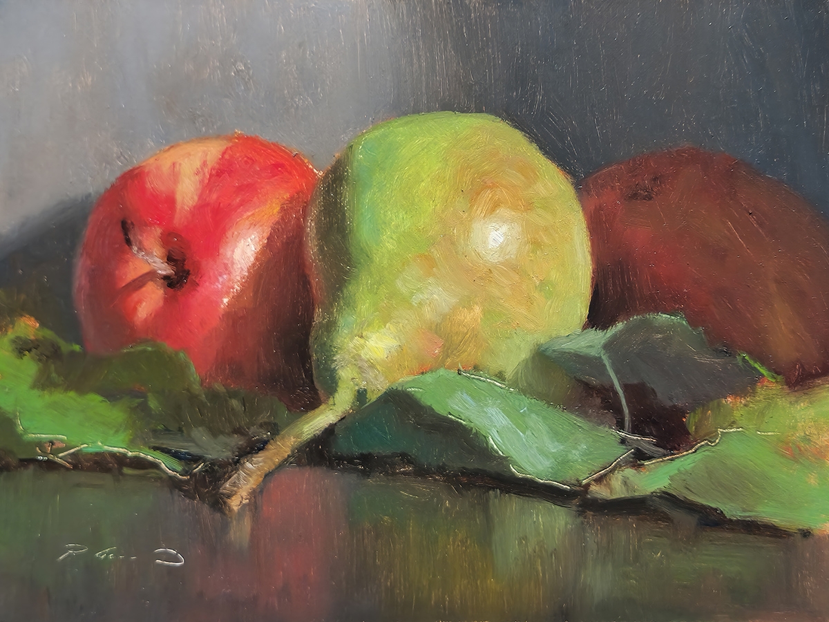 Peinture : Pommes et Poire 