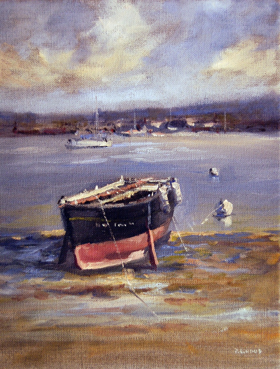 Peinture : Barque (Etang de Berres) Peinture : Barque (Etang de Berres)