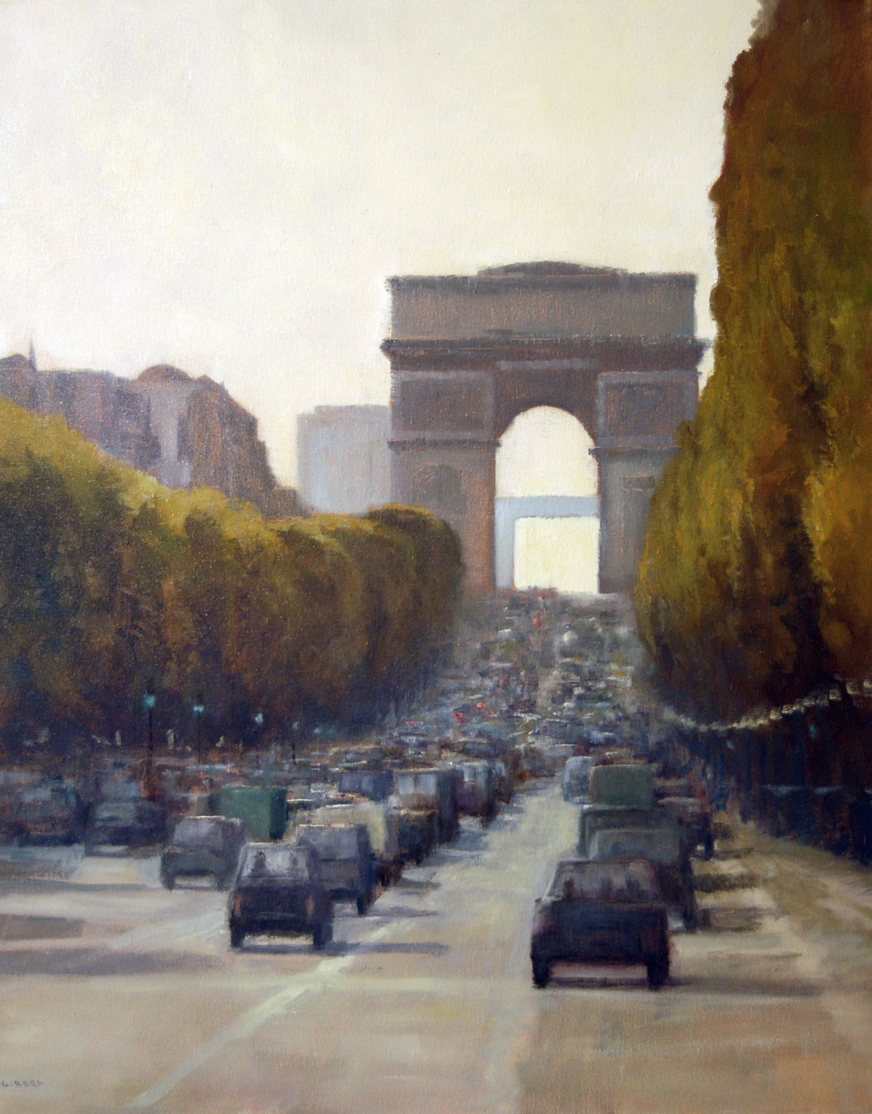 Peinture : Champs Elysées et Arc de Triomphe (Paris)