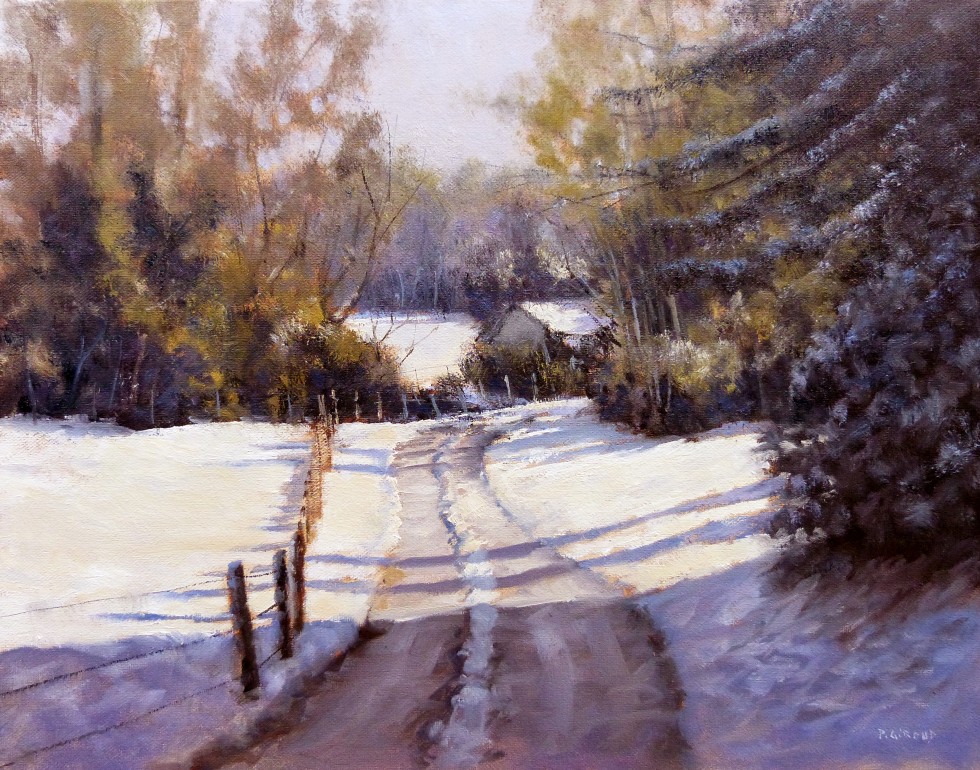 Peinture : Neige dans les Alpes de Haute Provence 