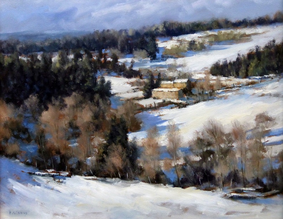 Peinture : Neige vers Lurs 