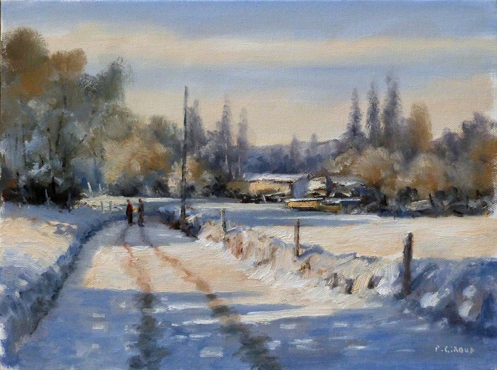 Peinture : Neige vers Sisteron