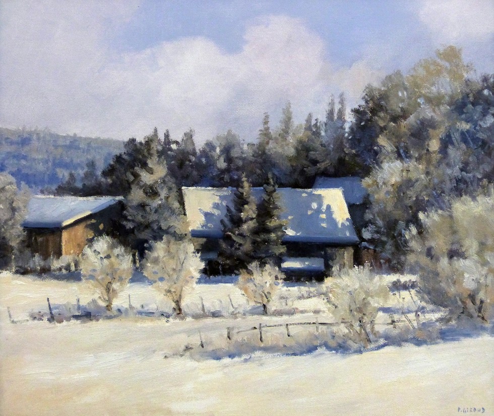 Peinture : Neige vers Sisteron 