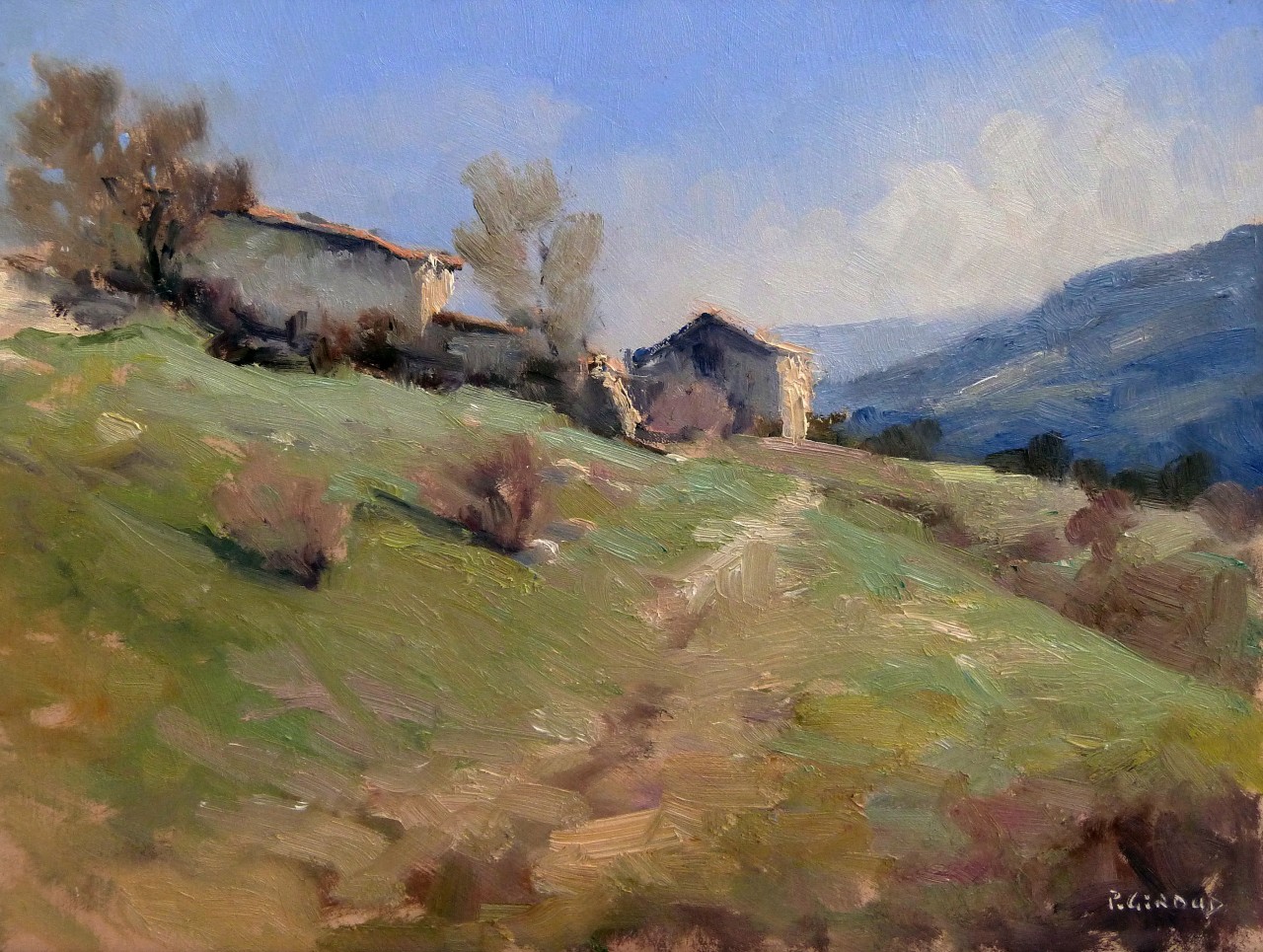 Peinture : Village du Vieux Noyer 