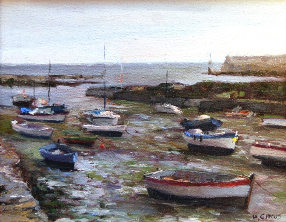 Peinture : Port de Penmarc’ h en soirée 