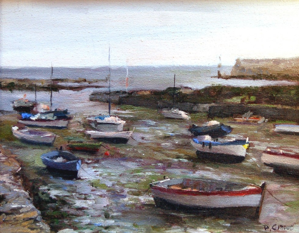 Peinture : Port de Penmarc’ h en soirée